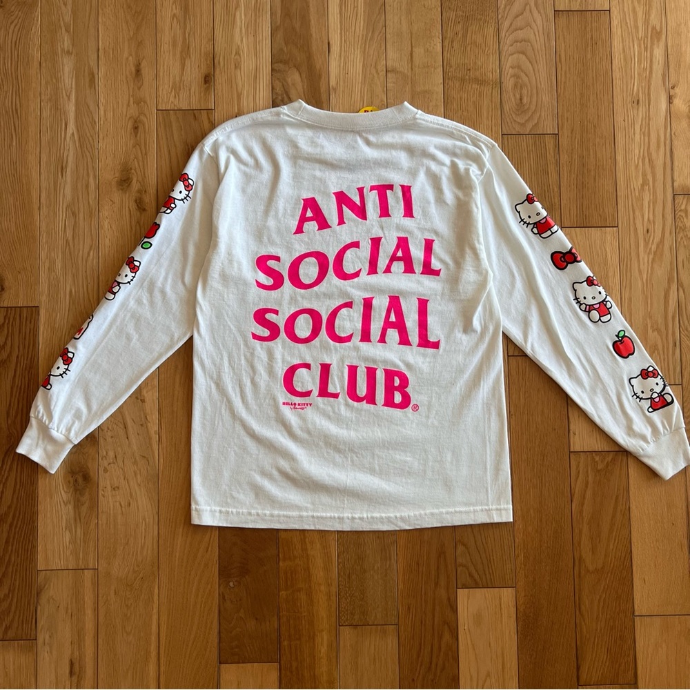 NWT Anti Social Social Club x Hello Kitty Womens Long Sleeve White T Shirt XS